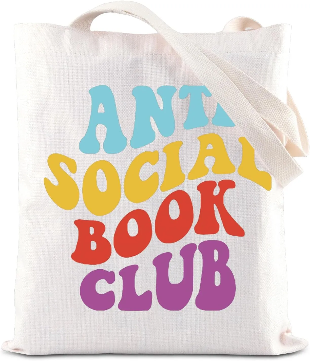 KUIYAI Anti Social Book Club Tote Bag Book Lovers Gift Book Readers Handbag Introvert Gift Funny Sarcastic Gift Bookish Bag