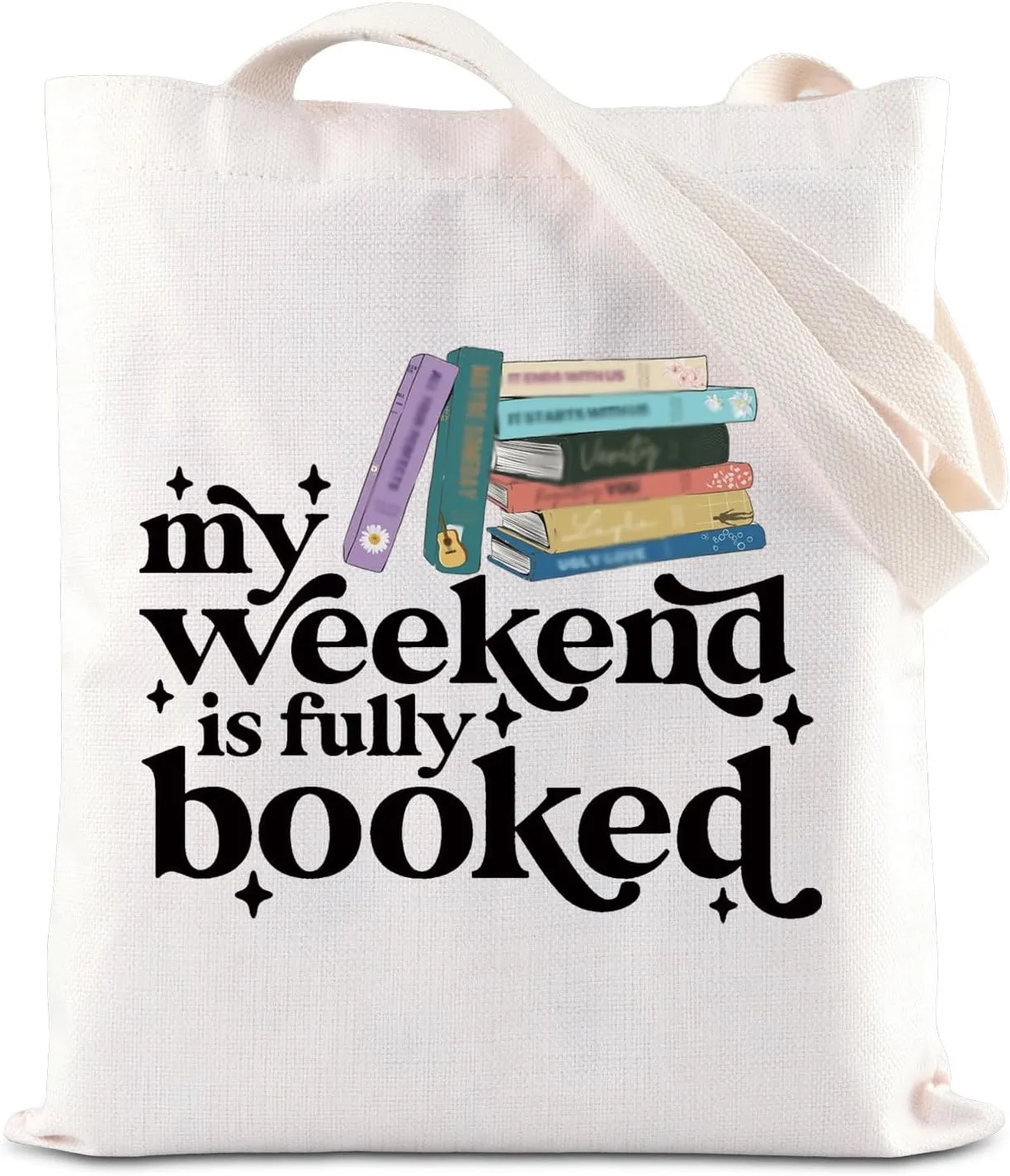 KUIYAI Colleen Literature Inspired Tote Bag Hoover Book Reading Bookish Gift COHO Fans Gift My Weekend Is Fully Booked Bag
