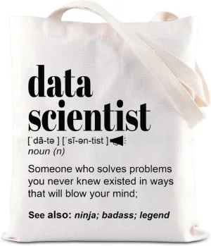 KUIYAI Data Scientist Definition Tote Bag Data Scientist Appreciation Gift Analystics Gift Data Science Analystics Gift