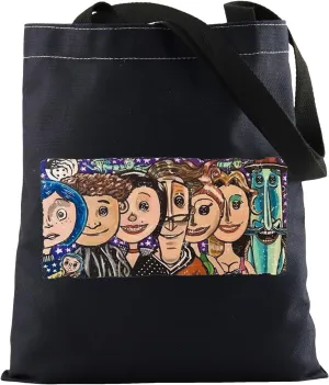 KUIYAI Horror Movie Inspired Tote Bag Ghost Mother Bag Fantasy Adventure Gift Button Eye Gift For Scary Film Fans