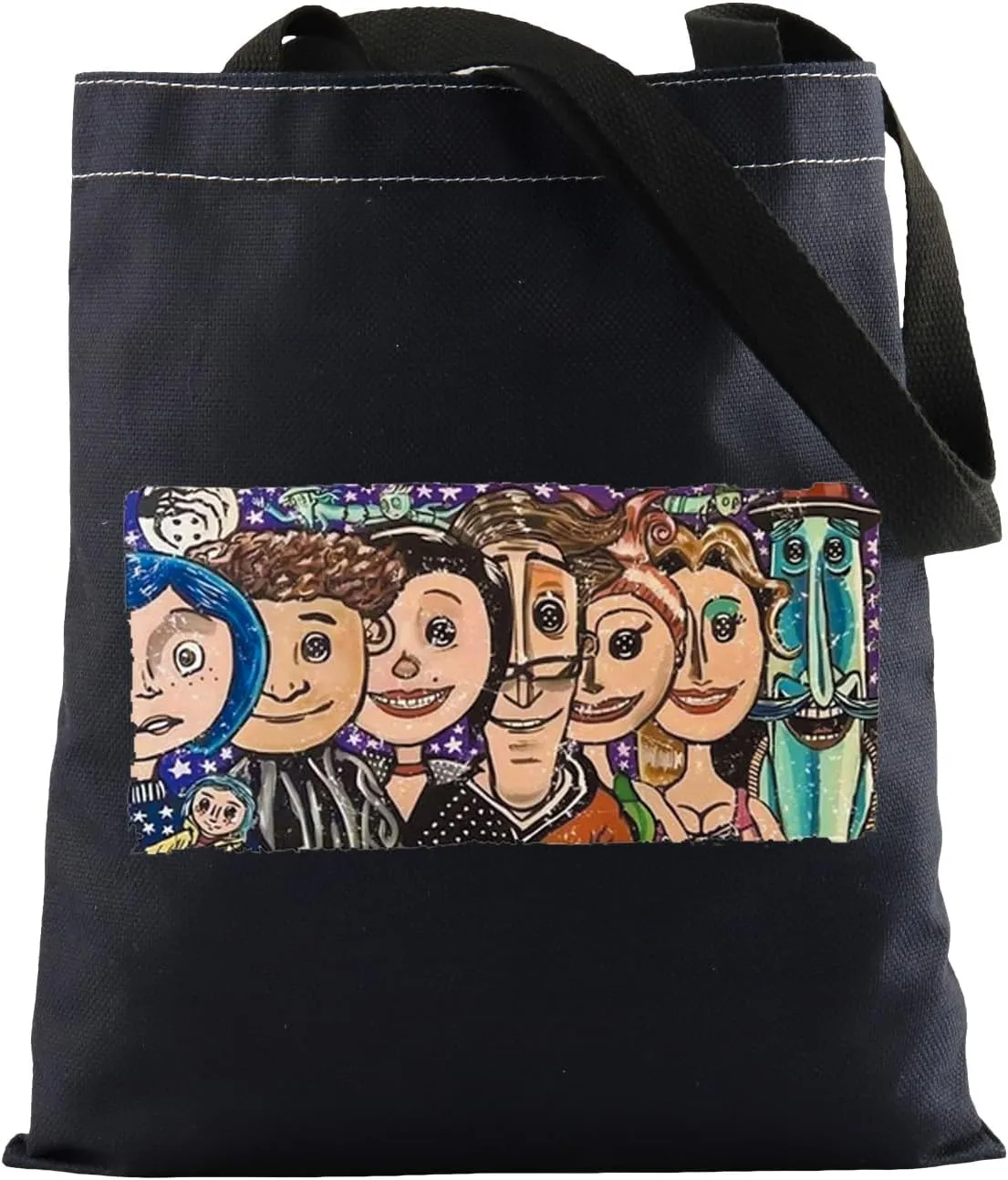 KUIYAI Horror Movie Inspired Tote Bag Ghost Mother Bag Fantasy Adventure Gift Button Eye Gift For Scary Film Fans