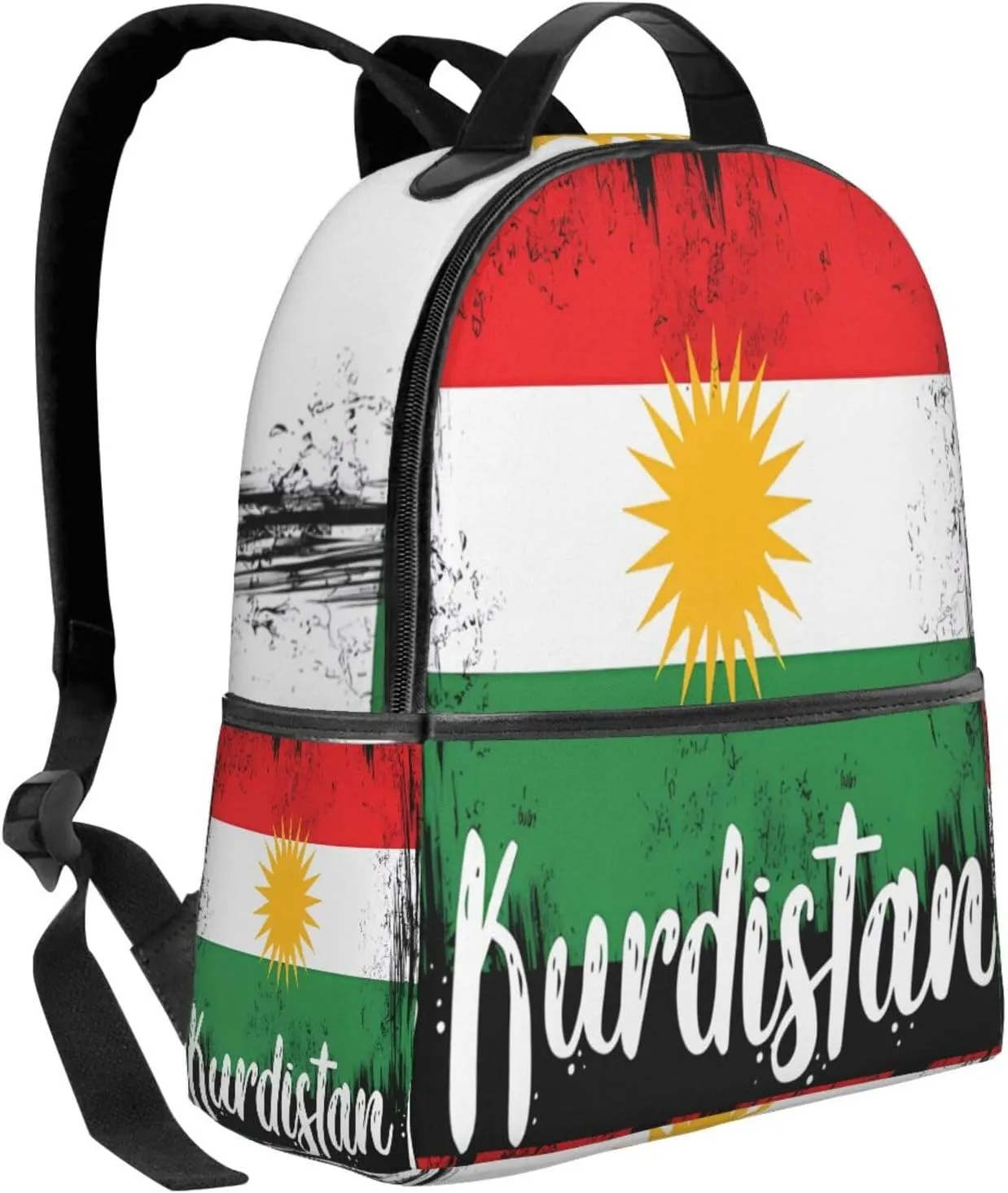 Kurdistan Kurdish Flag Casual Backpacks Laptop Backpack Carry-on Daypack Sports Travel Rucksack Lightweight Working Bag for Outdoor Hiking Cycling Walking