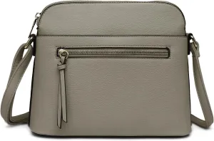 LA TERRE Small Crossbody Bag, Dome Shoulder Bag with Zipper Pocket Adjustable Strap