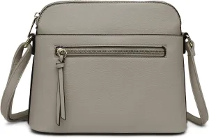 LA TERRE Small Crossbody Bag, Dome Shoulder Bag with Zipper Pocket Adjustable Strap