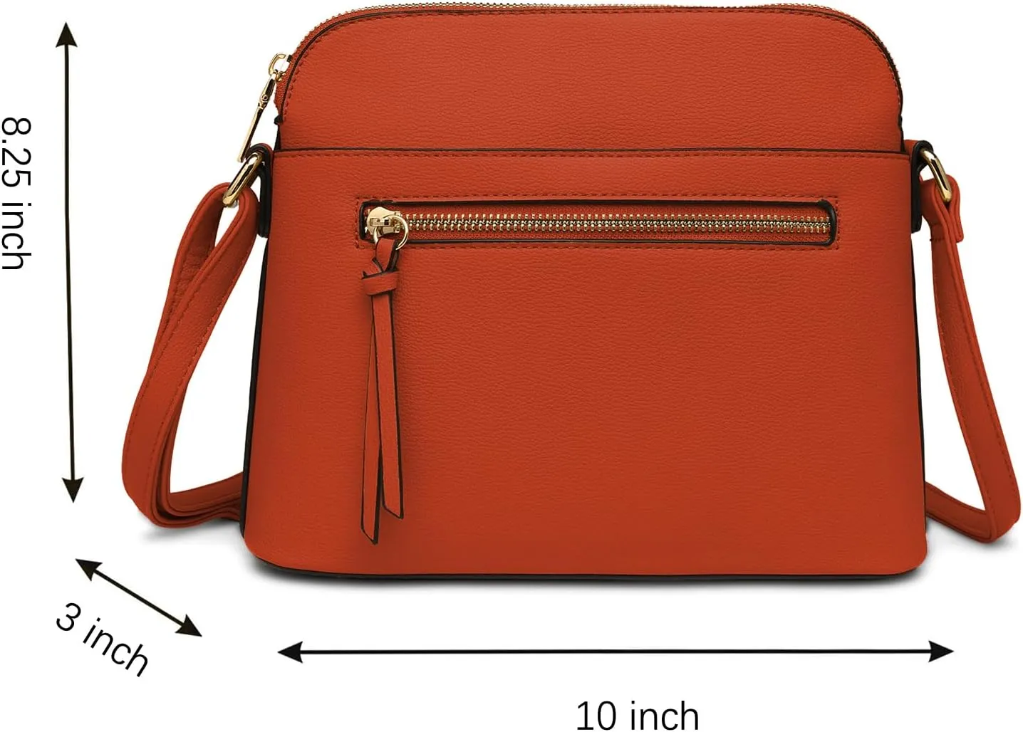 LA TERRE Small Crossbody Bag, Dome Shoulder Bag with Zipper Pocket Adjustable Strap