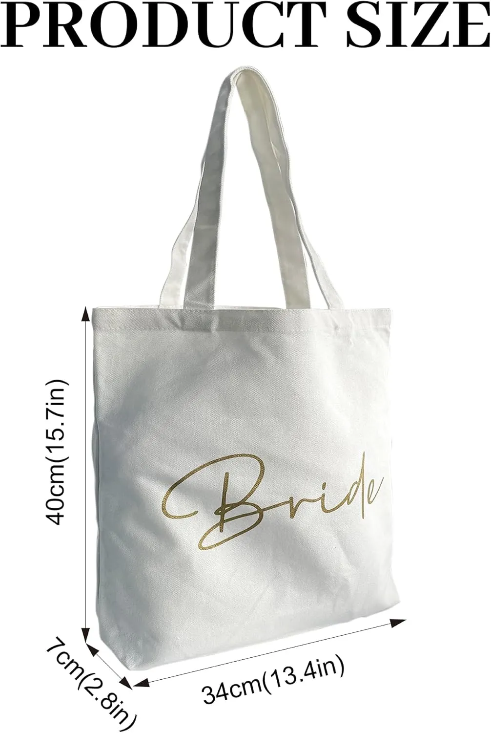 LADY & HOME 10pcs Bachelorette Party Bride Team Bridesmaid Cotton Tote Bags for Wedding Gifts