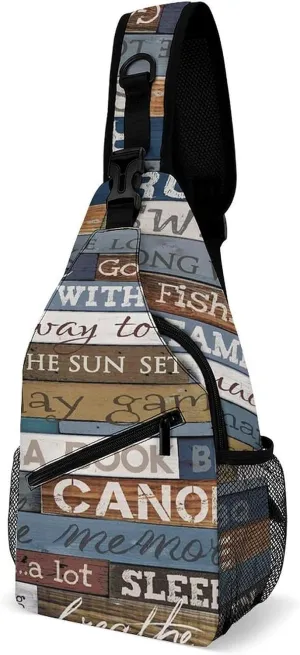 Lake Rules Fashion Sling Bag Shoulder Chest Crossbody Bags for Women Men Backpack Daypack Travel Hiking