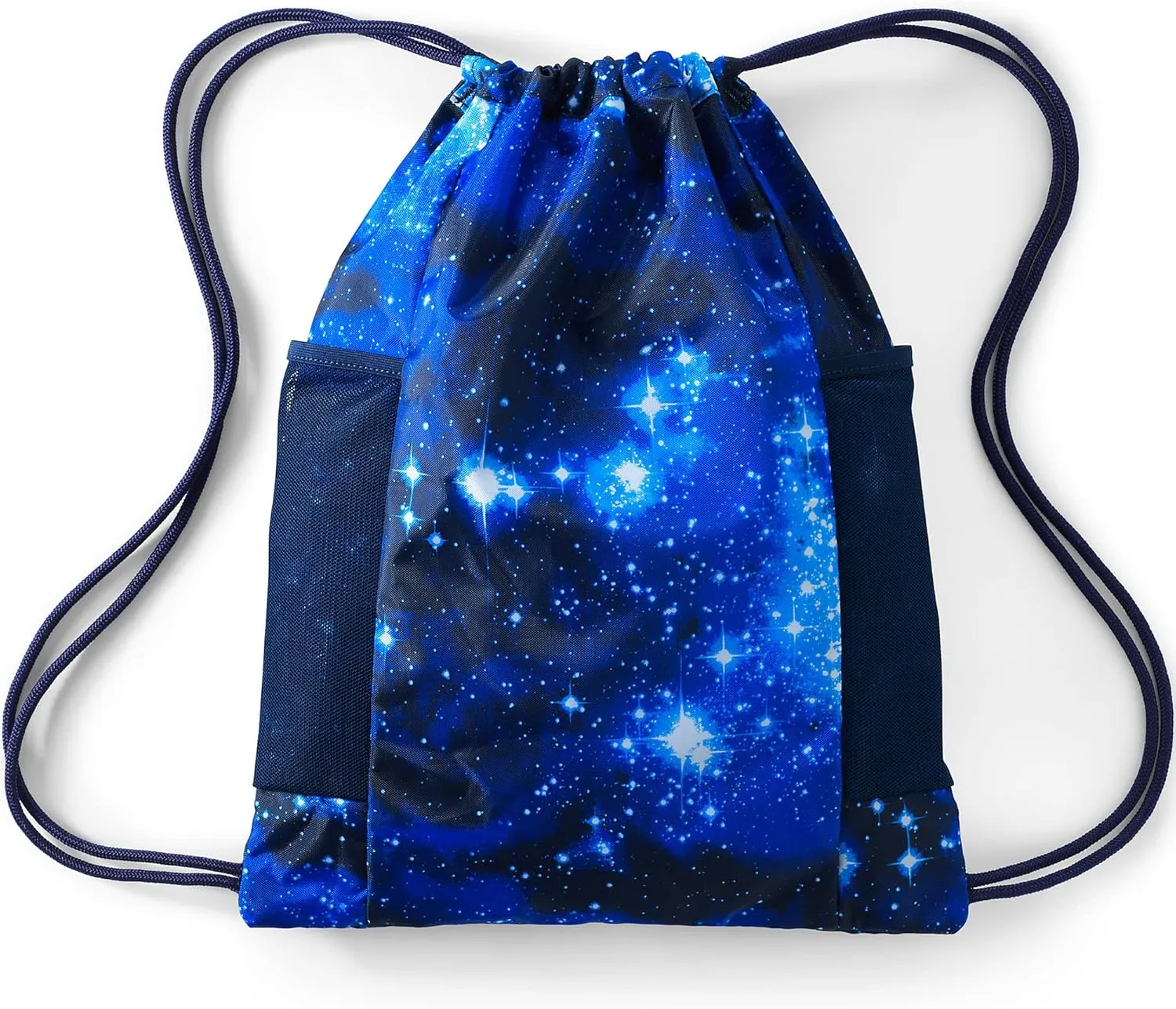 Lands' End Kids' Packable Cinch Sack Blue Galaxy Space 14" X 18"