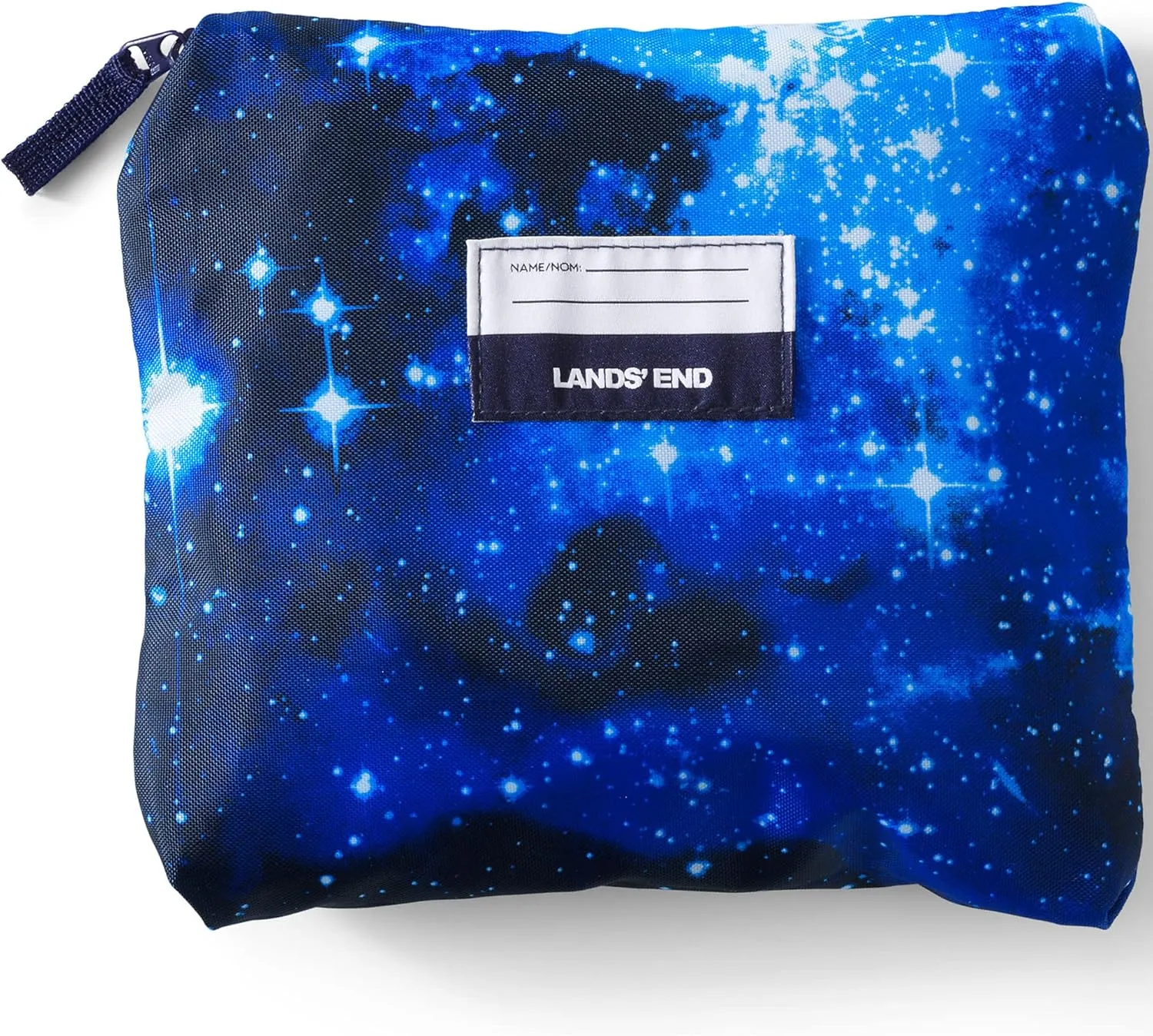 Lands' End Kids' Packable Cinch Sack Blue Galaxy Space 14" X 18"