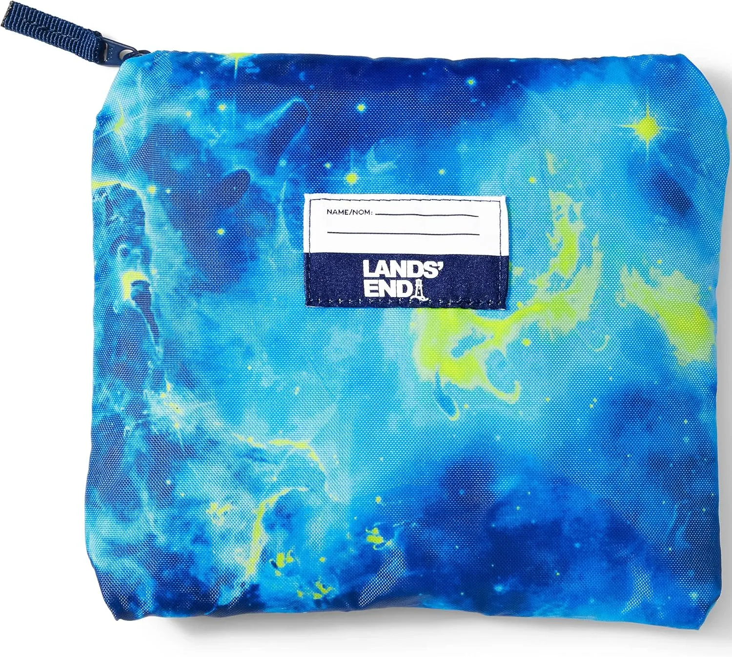 Lands' End Kids' Packable Cinch Sack Blue Space Galaxy 14" X 18"