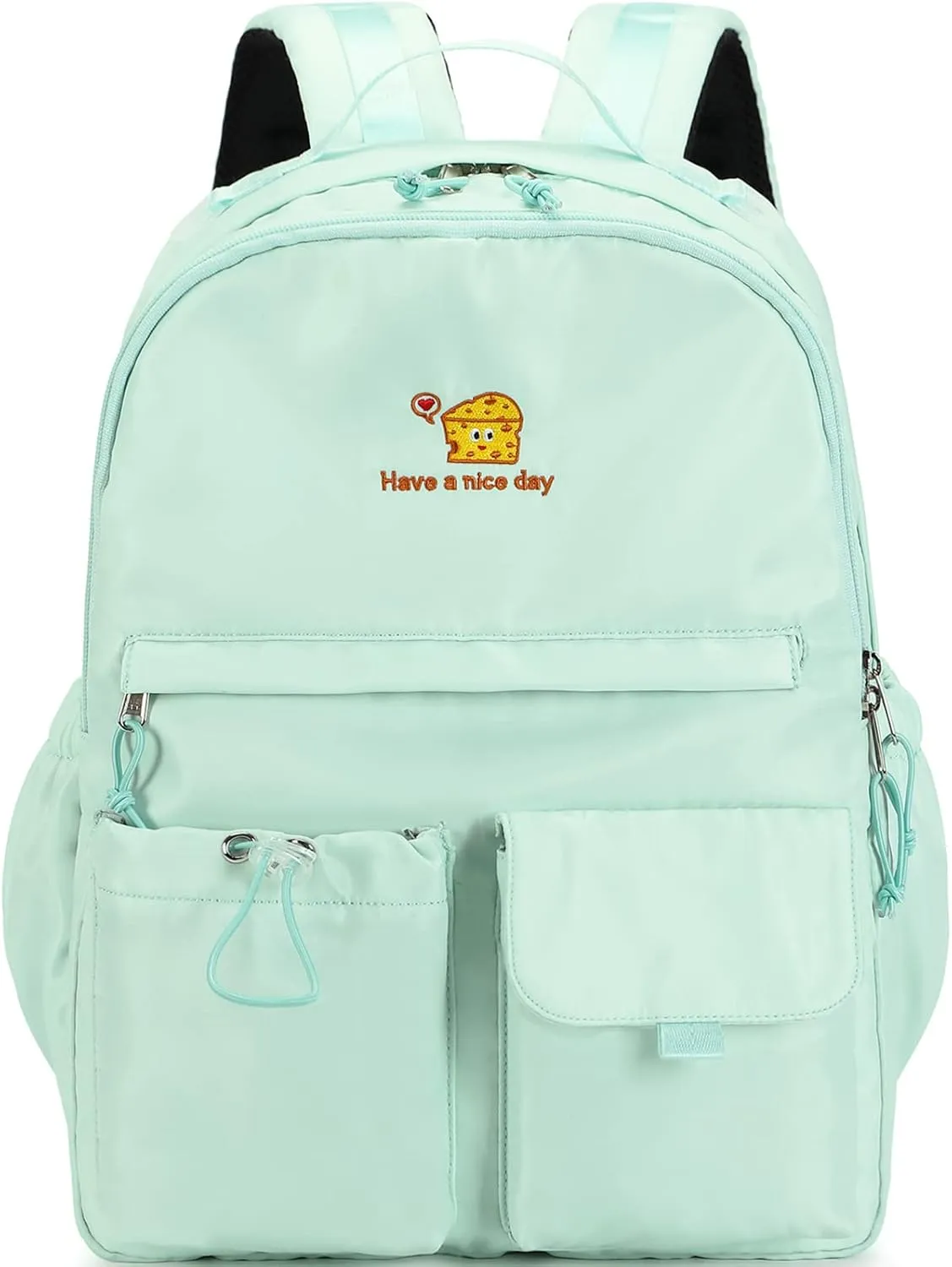 Lanola Teen Girl School Backpack Casual Daypack Bookbag Elementary College Travel Backpack with Cute Ribbon for Girls