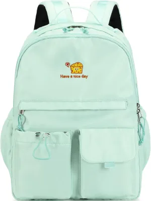 Lanola Teen Girl School Backpack Casual Daypack Bookbag Elementary College Travel Backpack with Cute Ribbon for Girls
