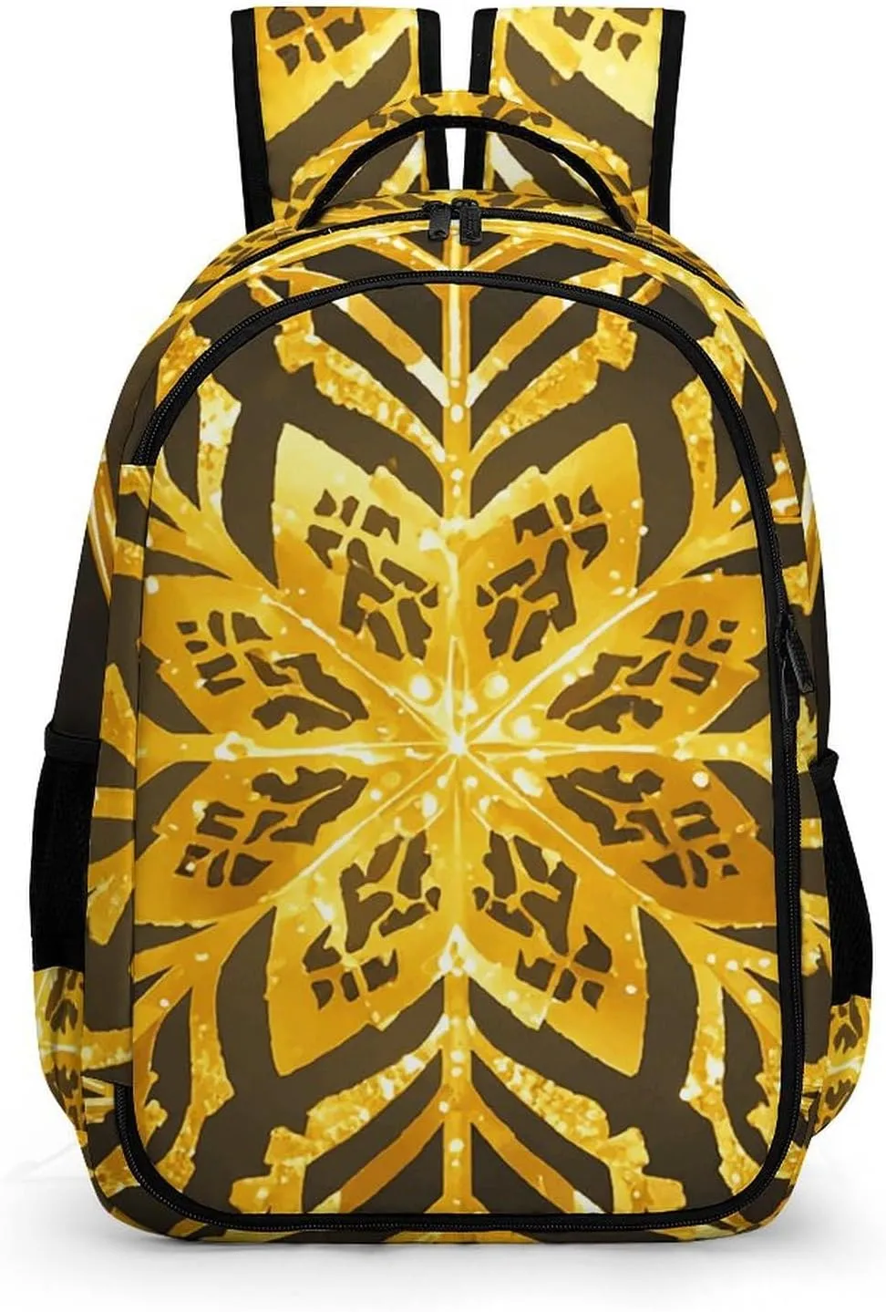 Laptop Backpack for Men Women Daypack Golden Christmas Snowflakes Computer Bag Travel Backpacks Laptop Bag