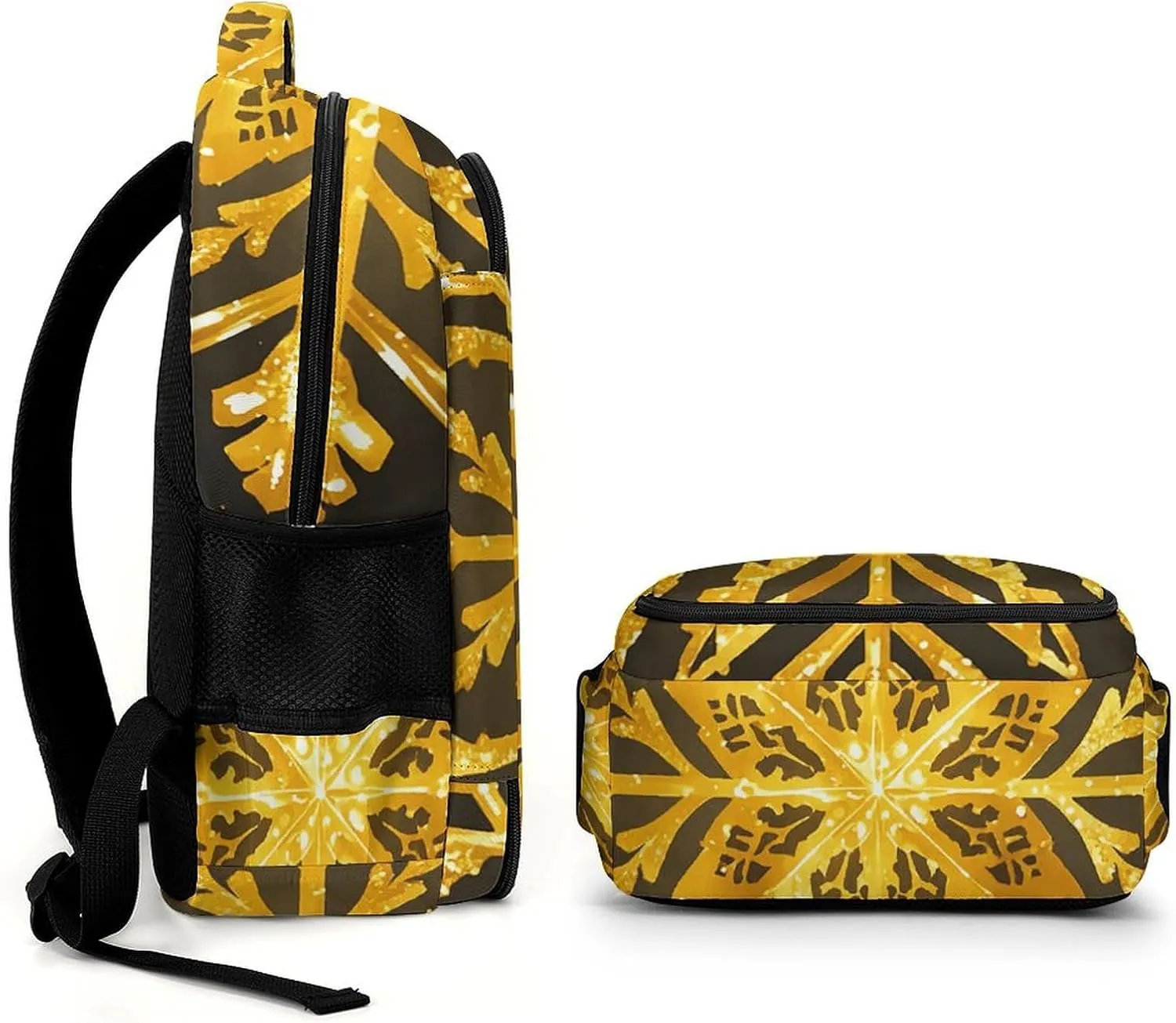 Laptop Backpack for Men Women Daypack Golden Christmas Snowflakes Computer Bag Travel Backpacks Laptop Bag