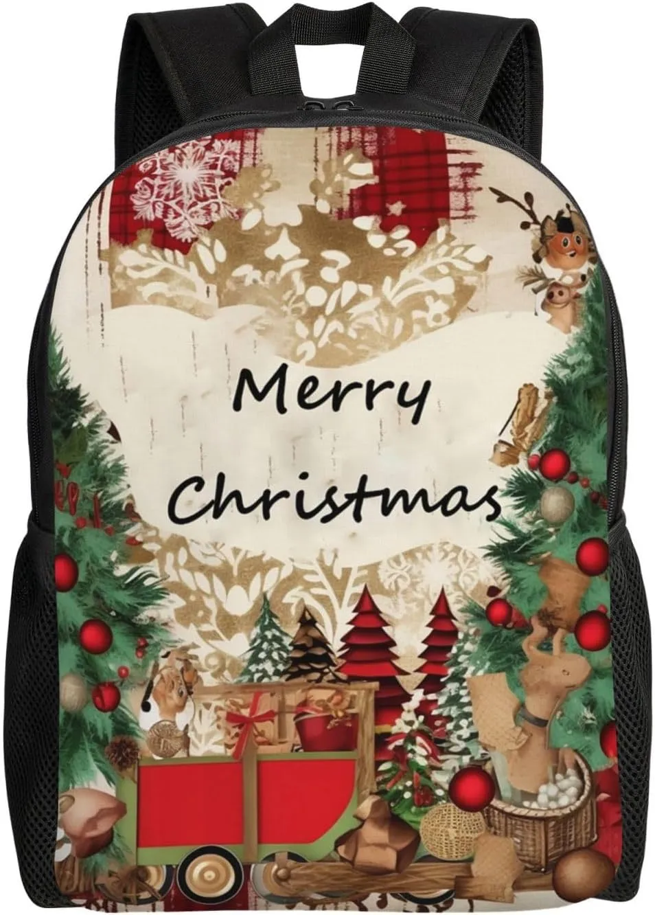 Laptop Backpack for Women Men Carry-on Backpack Merry Christmas Daypack Lightweight Travel Shoulder Bags