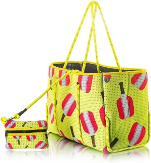 Large Neoprene Tote Bag with Pouch, Multipurpose Neoprene Beach Bag for Women, Neoprene Bag, Water Resistant