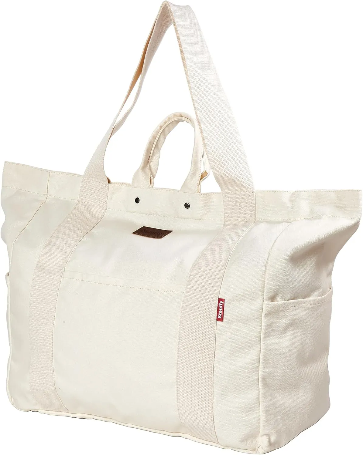 Large Tote Bag, Everything Bag, Heavy Duty Canvas, Full-Size Zipper, Reusable, Suitable for DIY, Natural Cotton.