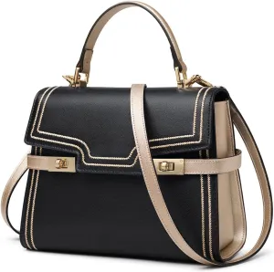 Leather Crossbody Handbags for Women, Ladies Top Handle Bags with Adjustable Shoulder Strap