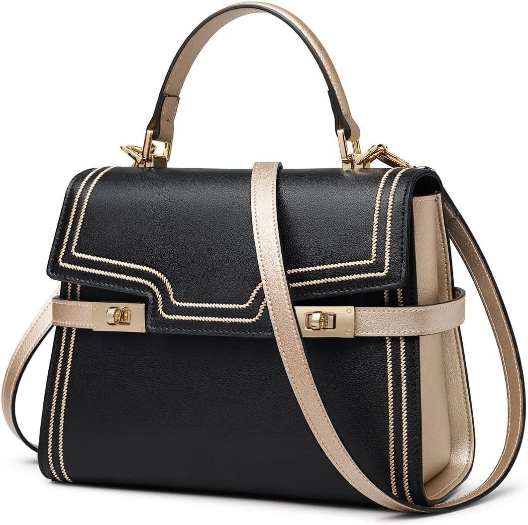 Leather Crossbody Handbags for Women, Ladies Top Handle Bags with Adjustable Shoulder Strap