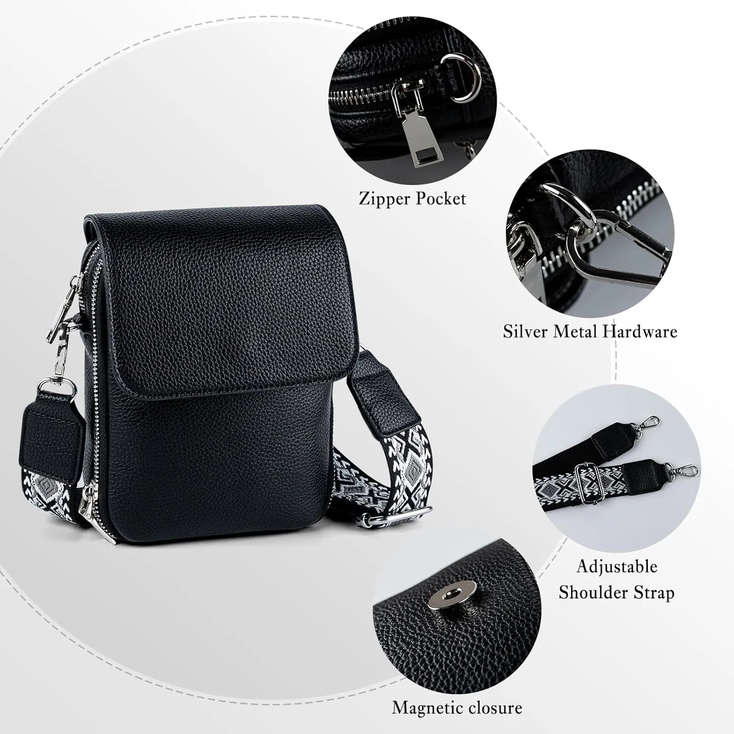 letech  Leather Small Cell Phone Crossbody Bag Purses for Women Cross Body, Travel Bags Gifts