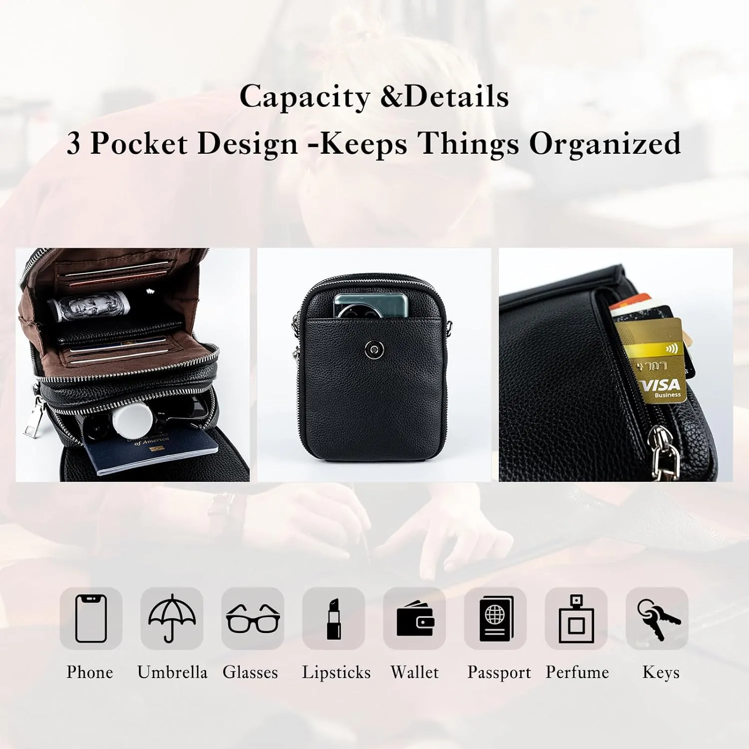 letech  Leather Small Cell Phone Crossbody Bag Purses for Women Cross Body, Travel Bags Gifts