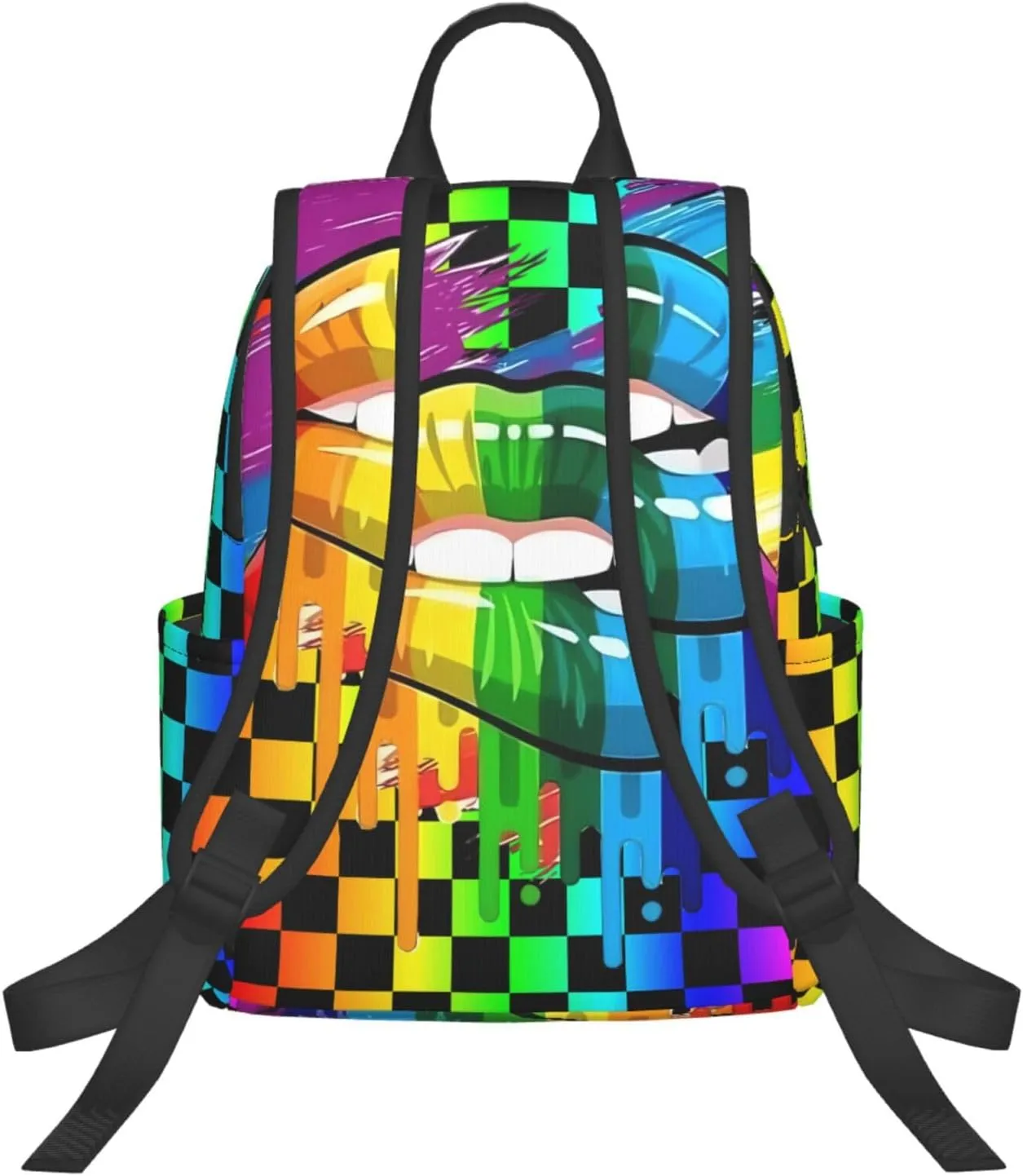 LGBT Gay Lesbian Pride Rainbow Lip Graffiti Heart Travel Laptop Backpack Casual Backpacks Double Shoulder Daypack Notebook Rucksack Work Bags Sports Bag for Hiking Camping Beach