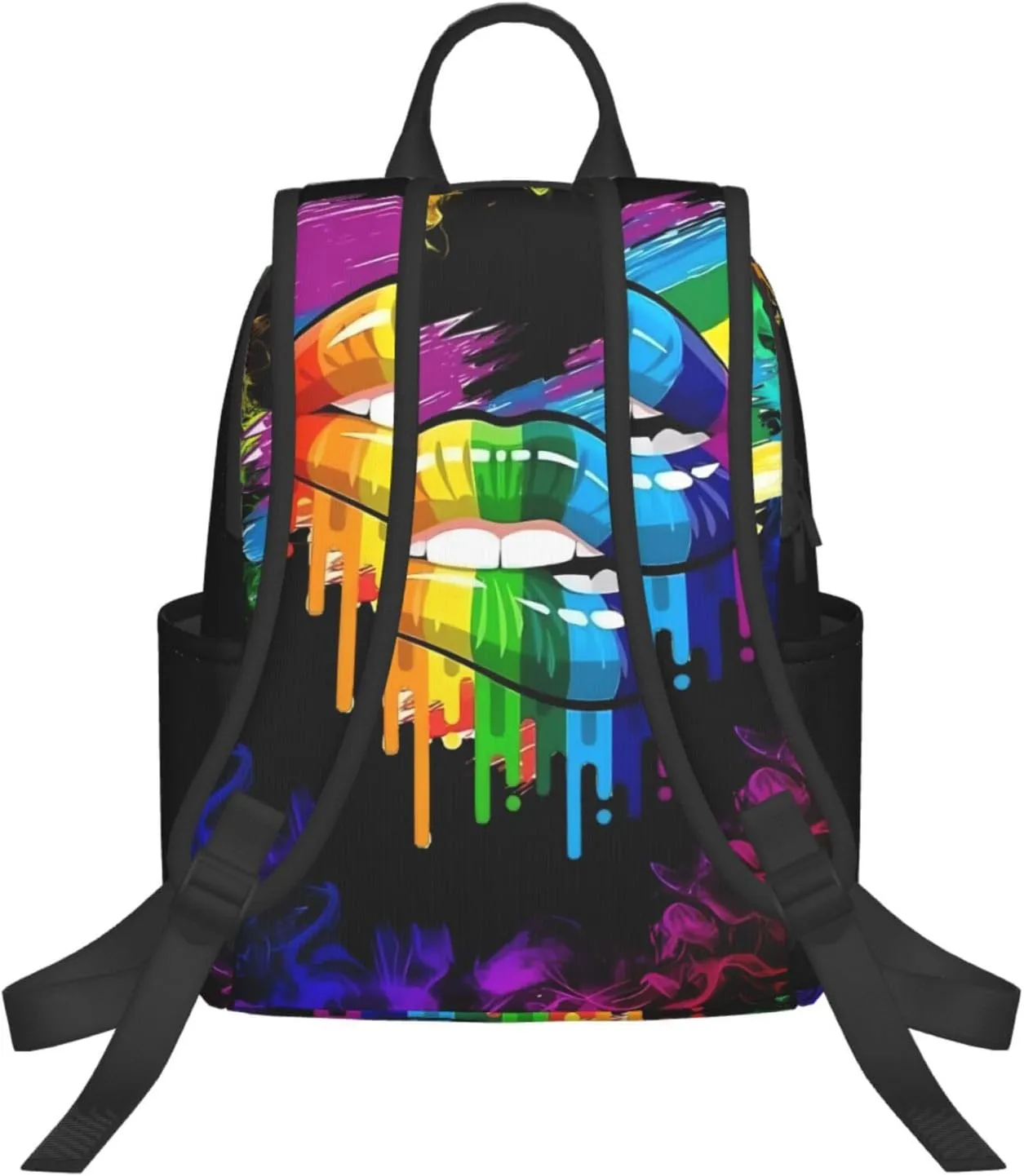 LGBT Gay Lesbian Pride Rainbow Lip Graffiti Heart Travel Laptop Backpack Casual Backpacks Double Shoulder Daypack Notebook Rucksack Work Bags Sports Bag for Hiking Camping Beach