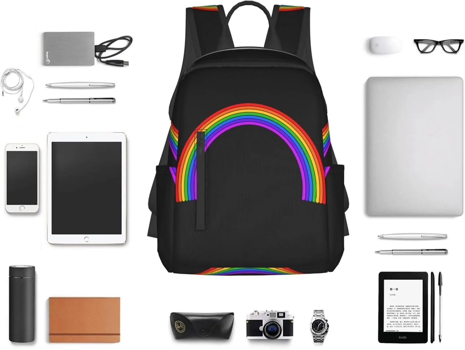 LGBT Gay Pride Rainbow Travel Laptop Backpack Casual Backpacks Double Shoulder Daypack Notebook Rucksack Work Bags Sports Bag for Gym Hiking Camping Beach