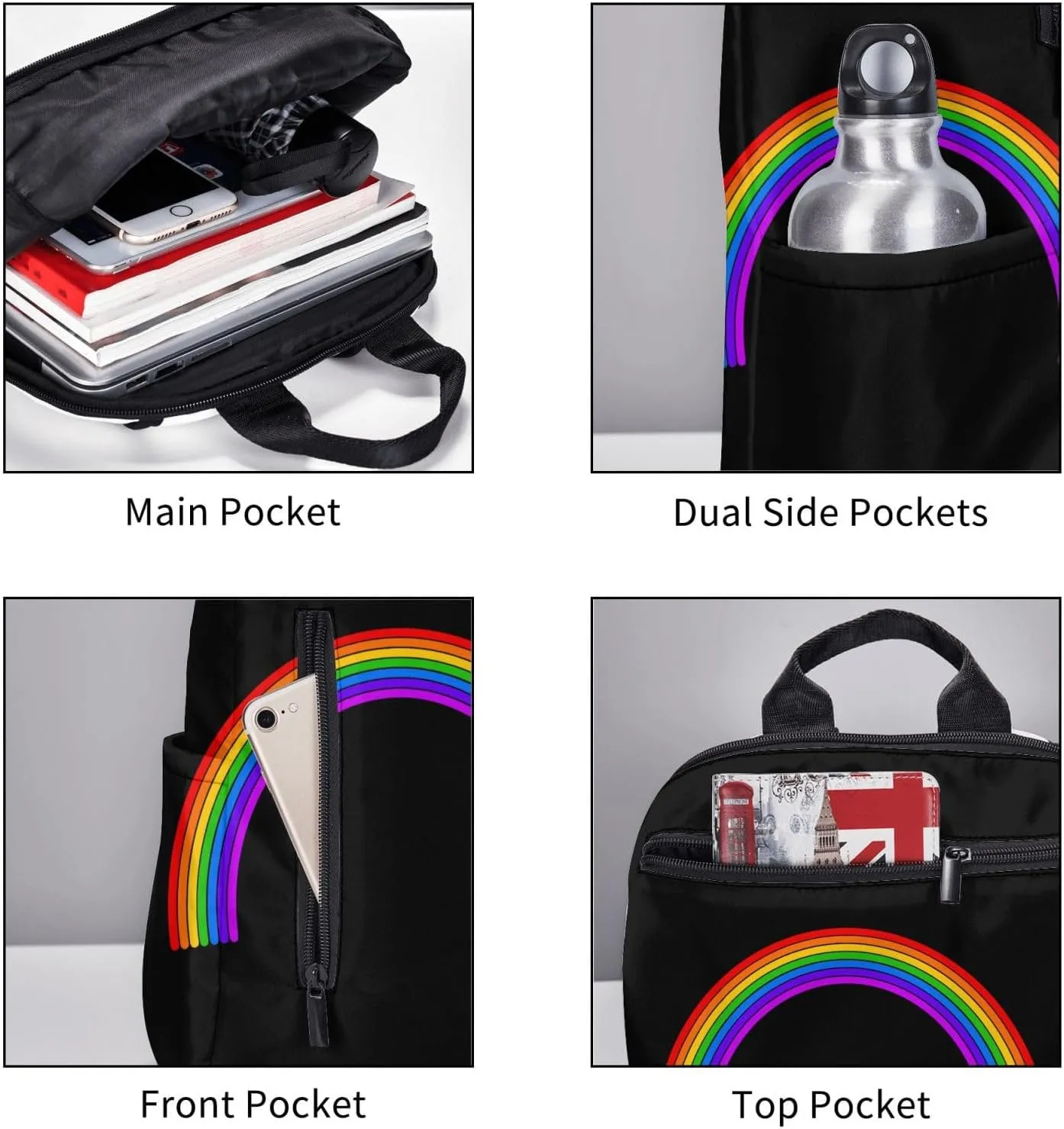LGBT Gay Pride Rainbow Travel Laptop Backpack Casual Backpacks Double Shoulder Daypack Notebook Rucksack Work Bags Sports Bag for Gym Hiking Camping Beach