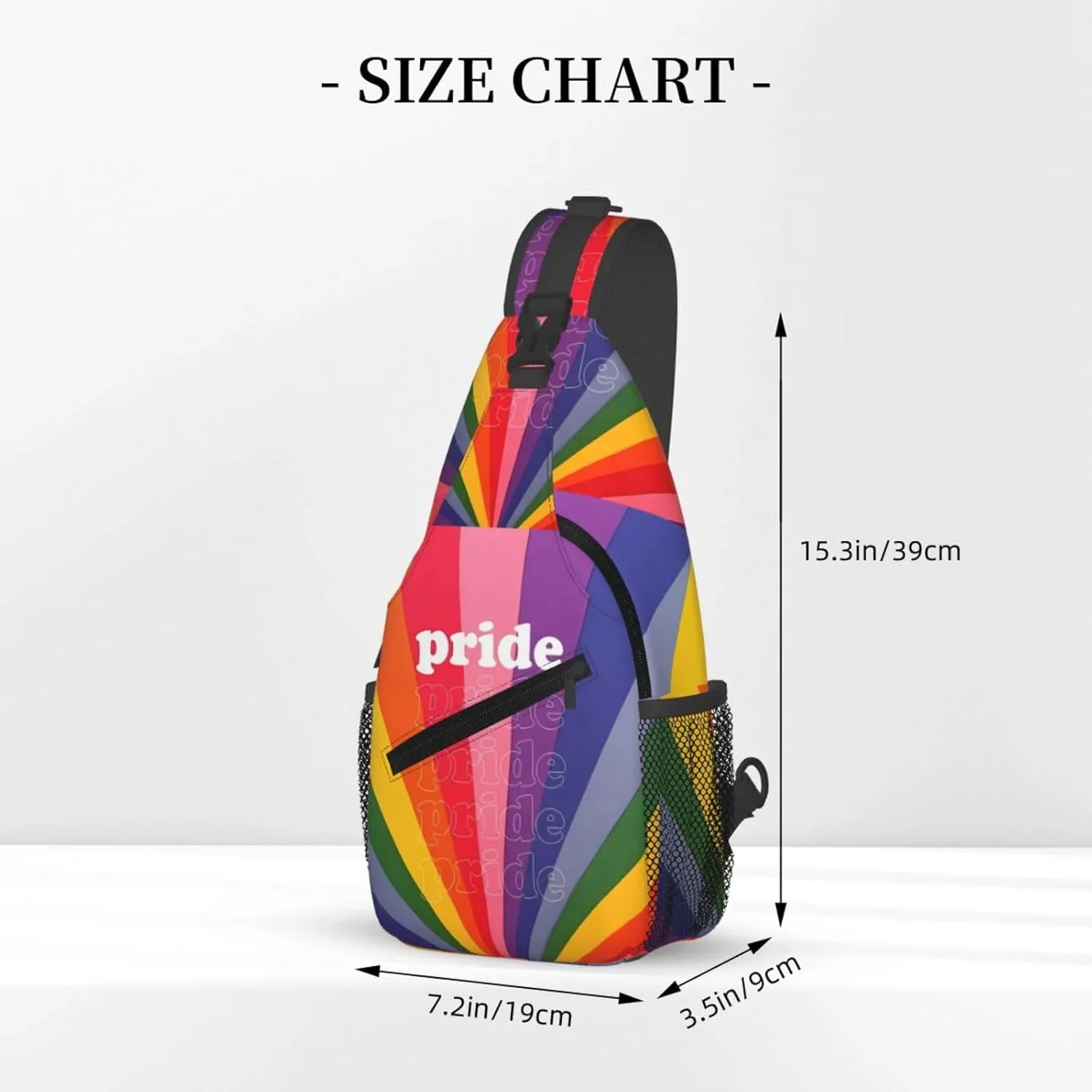 Lgbt Pride Rainbow Gay Chest Sling Bag Crossbody Shoulder Backpack Bag Gym Cycling Daypack Travel Hiking Cross Bag