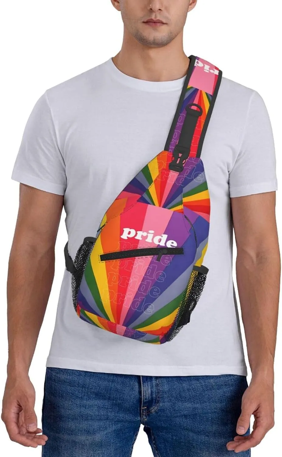 Lgbt Pride Rainbow Gay Chest Sling Bag Crossbody Shoulder Backpack Bag Gym Cycling Daypack Travel Hiking Cross Bag