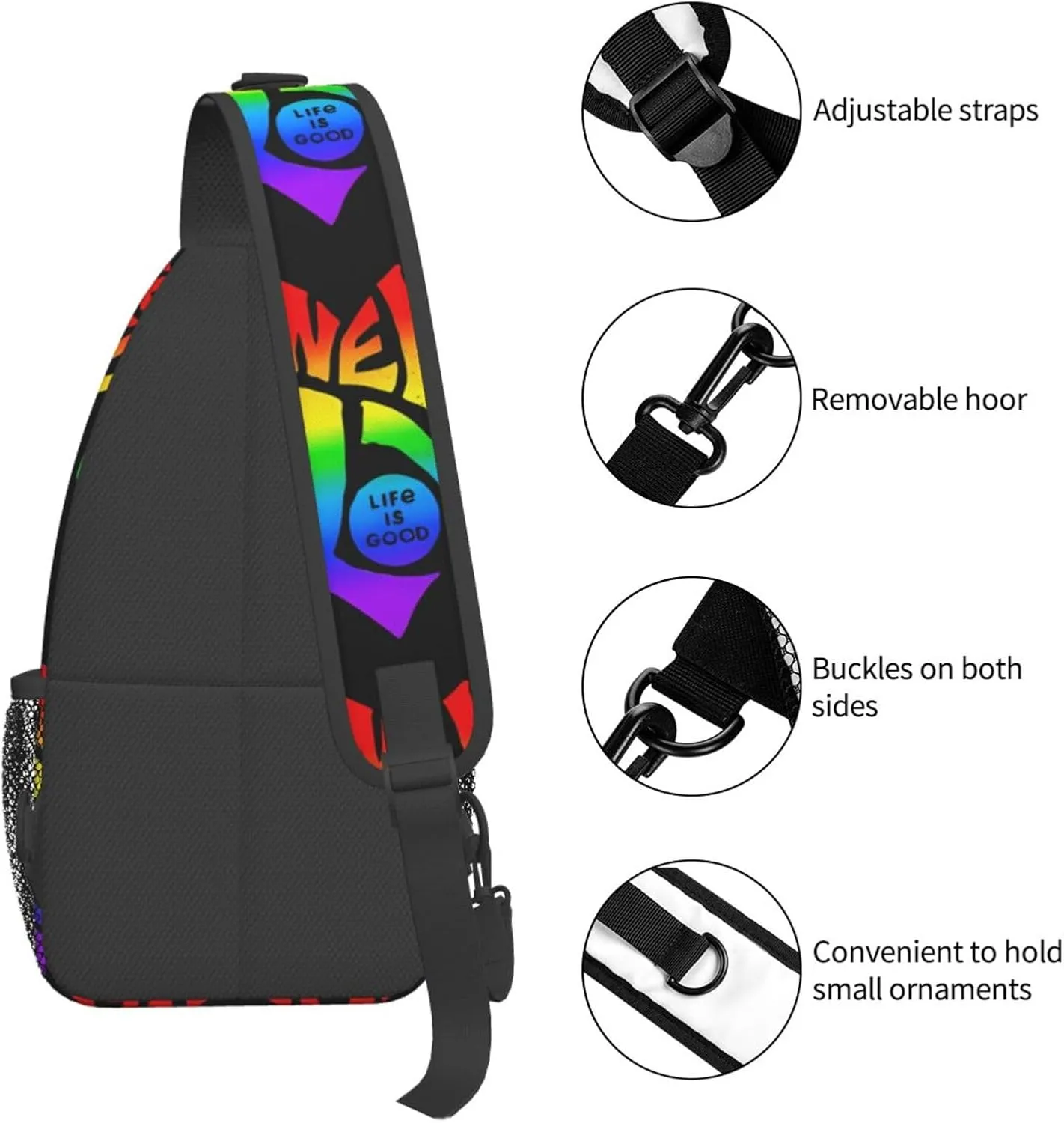 Lgbt Rainbow Gay Pride Flag All We Need Is Love Pride Day Chest Sling Bag Crossbody Shoulder Backpack Bag Gym Cycling Daypack Travel Hiking Cross Bag