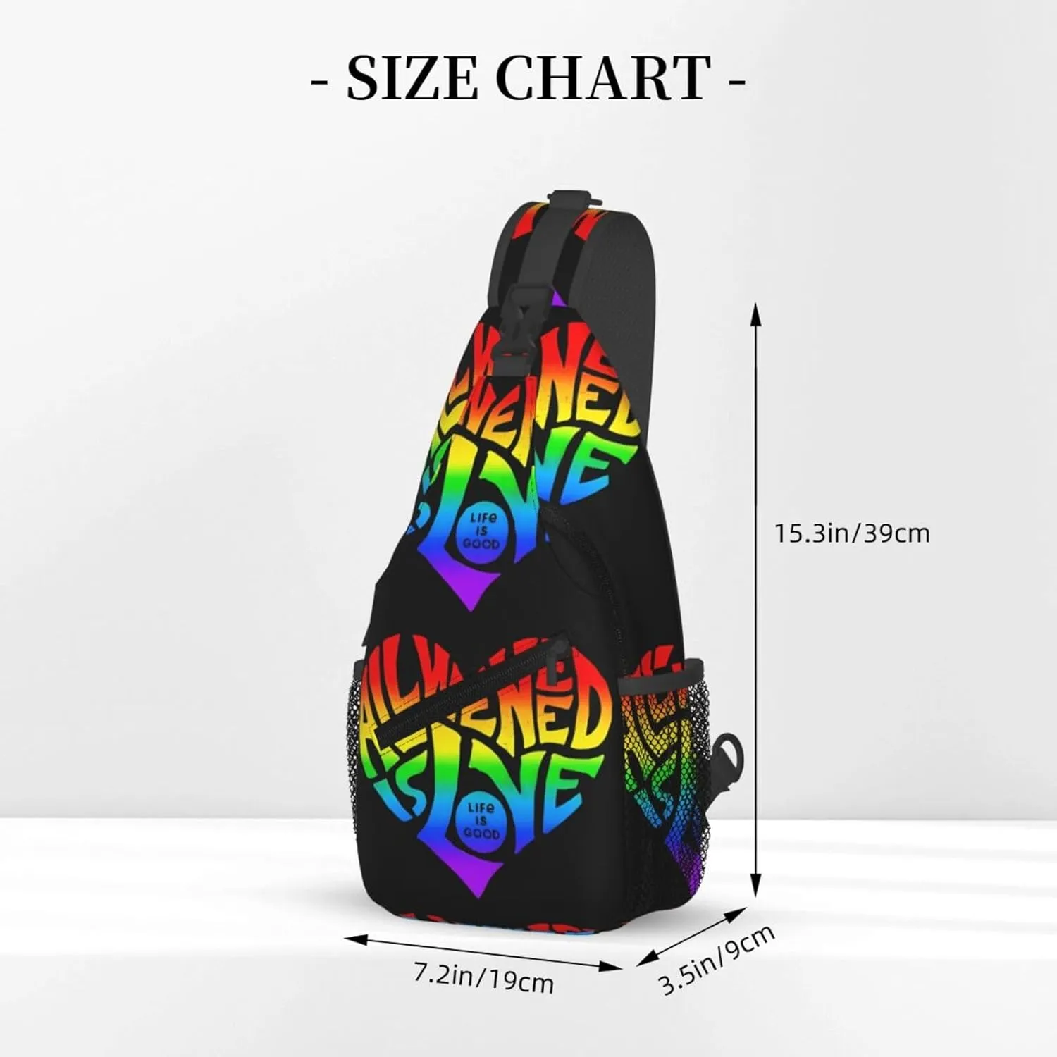 Lgbt Rainbow Gay Pride Flag All We Need Is Love Pride Day Chest Sling Bag Crossbody Shoulder Backpack Bag Gym Cycling Daypack Travel Hiking Cross Bag