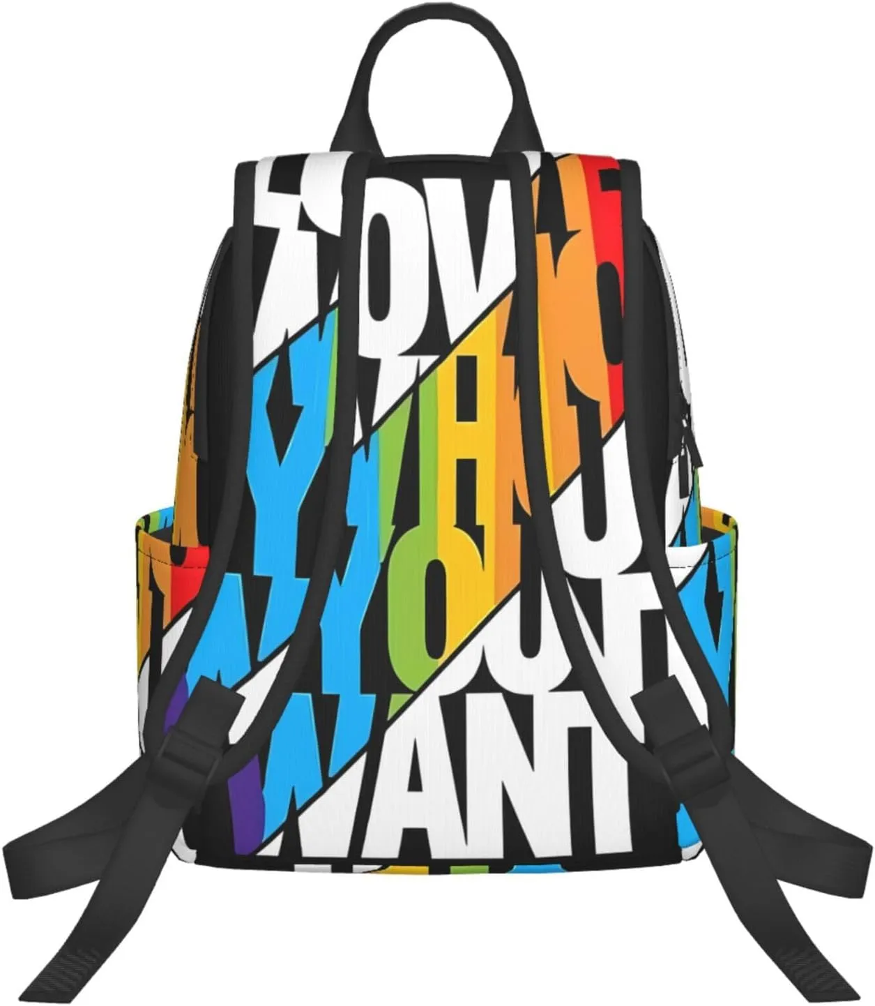 LGBT Rainbow Gay Pride Love Who You Want Travel Laptop Backpack Casual Backpacks Double Shoulder Daypack Notebook Rucksack Work Bags Sports Bag for Gym Hiking Camping Beach