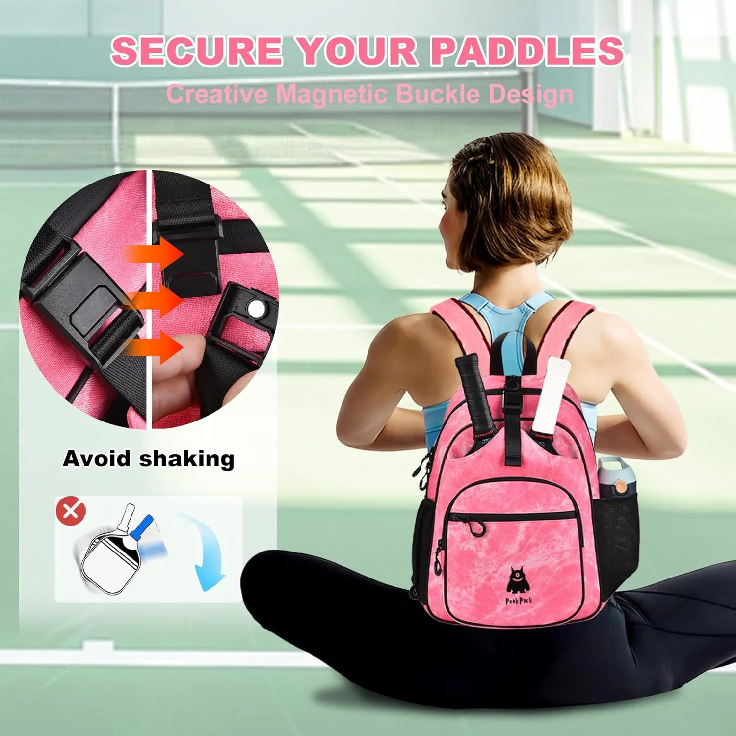 Lightweight Pickleball bag, Canvas Sling Bag - Crossbody Backpack for Men and Women