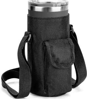 Linkidea Tumbler Carrier with Strap Compatible with YETI Rambler Tumbler 20oz, Iron °Flask Classic Tumbler 2.0 20/24oz, Coffee Mug Sling Bag Holder, Shoulder Strap with Pocket