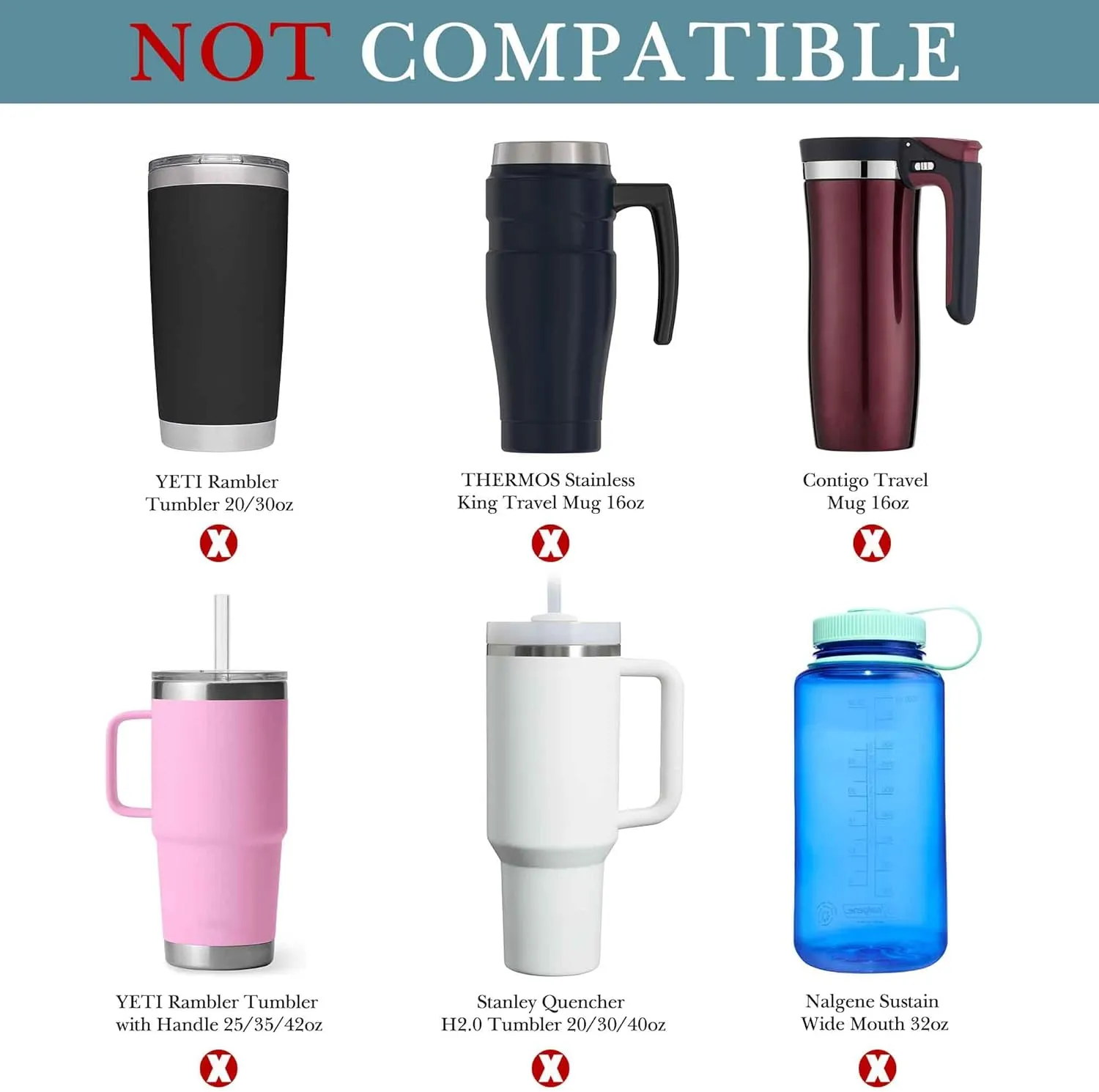 Linkidea Water Bottle Carrier with Strap Compatible with Hydroflask Wide Mouth 20oz/32oz, YETI Rambler Bottle 18oz/26oz, Waterbottle Sling Bag, Shoulder Strap with Phone Pocket, Light Blue