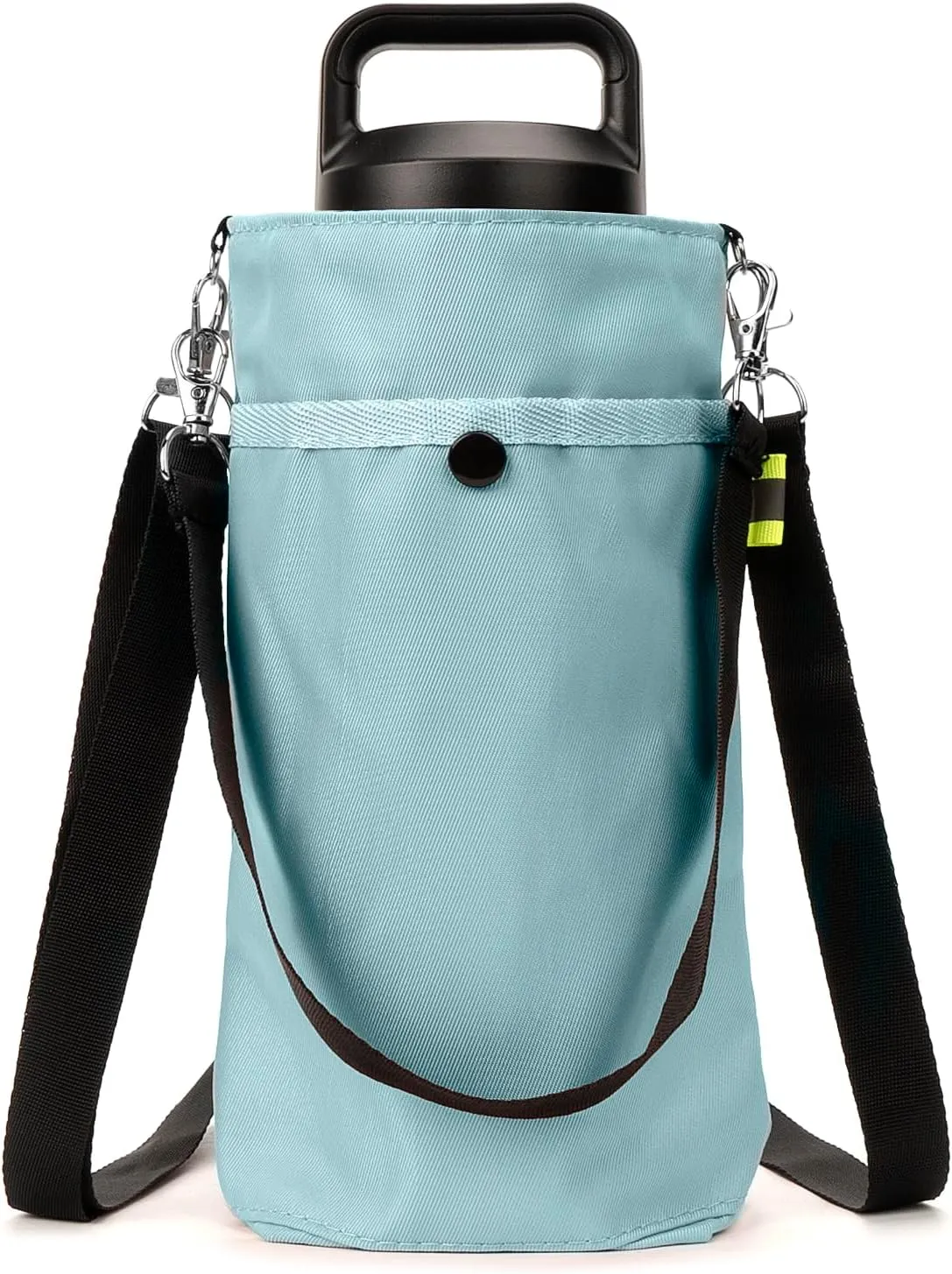 Linkidea Water Bottle Carrier with Strap Compatible with Hydroflask Wide Mouth 20oz/32oz, YETI Rambler Bottle 18oz/26oz, Waterbottle Sling Bag, Shoulder Strap with Phone Pocket, Light Blue