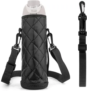 Linkidea Water Bottle Carrier with Strap Compatible with Owala FreeSip 24oz, Stanley Quick Flip Go 24oz, YETI Rambler Bottle 18oz, Waterbottle Sling Bag Holder, Long Shoulder Strap (59'')