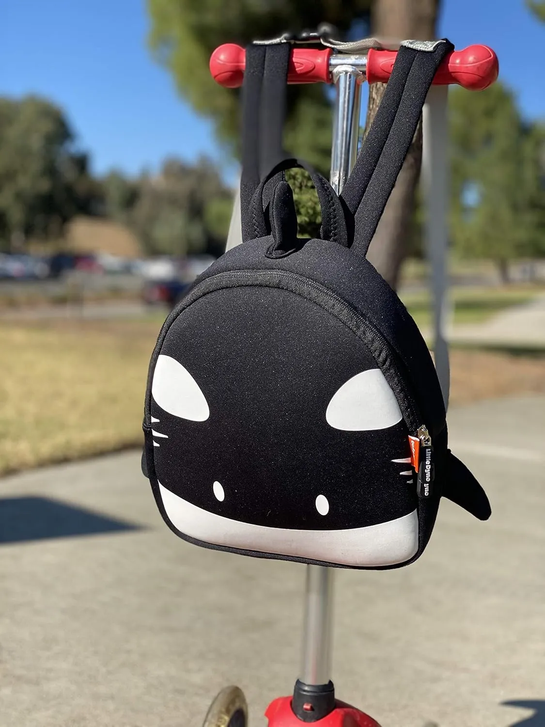 Little Dyno Machine Washable Toddler Shark Backpack & Lunch Bag, Easy to Clean, Durable Neoprene is recycle & reusable, great for Boys & Girls for beach, picnic, outdoor & preschool, 10.6x10.2 inch