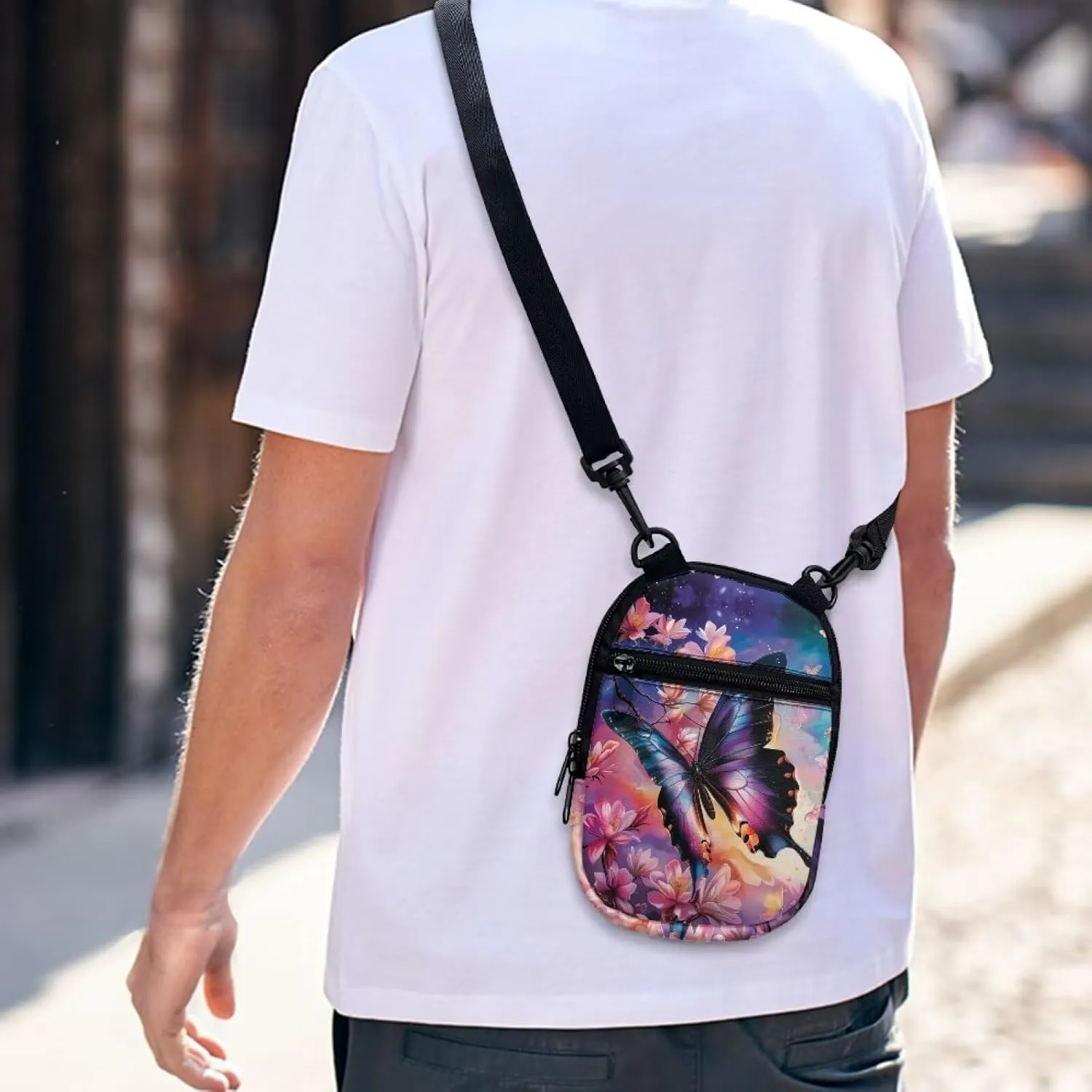 Lotusorchid Sling Cell Phone Purse, Crossbody Mini Wallet Purse Shoulder Handbag with Adjustable Straps