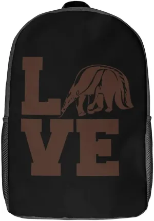 Love Giant Anteater 17 Inches Travel Backpacks Funny Shoulder Bag Lightweight Daypack
