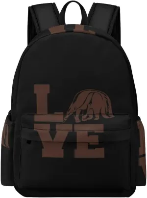 Love Giant Anteater Cute Backpack Travel Work Bag with Water Bottle Pocket Adjustable Padded Shoulder Straps Daypack