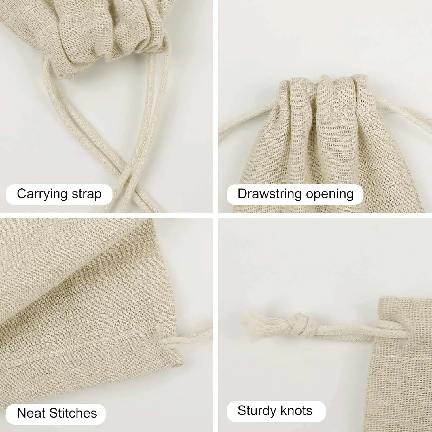 LPSADGF 8 PCS Panda And Sunflower Drawstring Gift Bags Reusable Cotton Linen Storage Pouches for Christmas, Weddings, Parties, Favors 4.9"x6.7" Small Burlap Bags