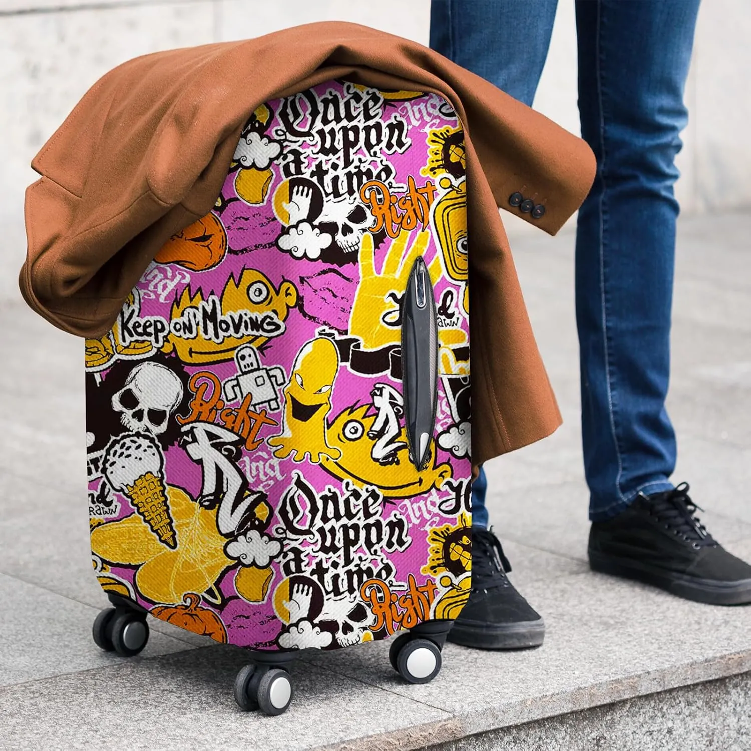 Luggage Covers for Suitcase Protector Tsa Approved Fits 18-28 Inch Luggage, Custom Baggage Cover for Travel Anti Scratch Dirt Washable. S/M/L Sets