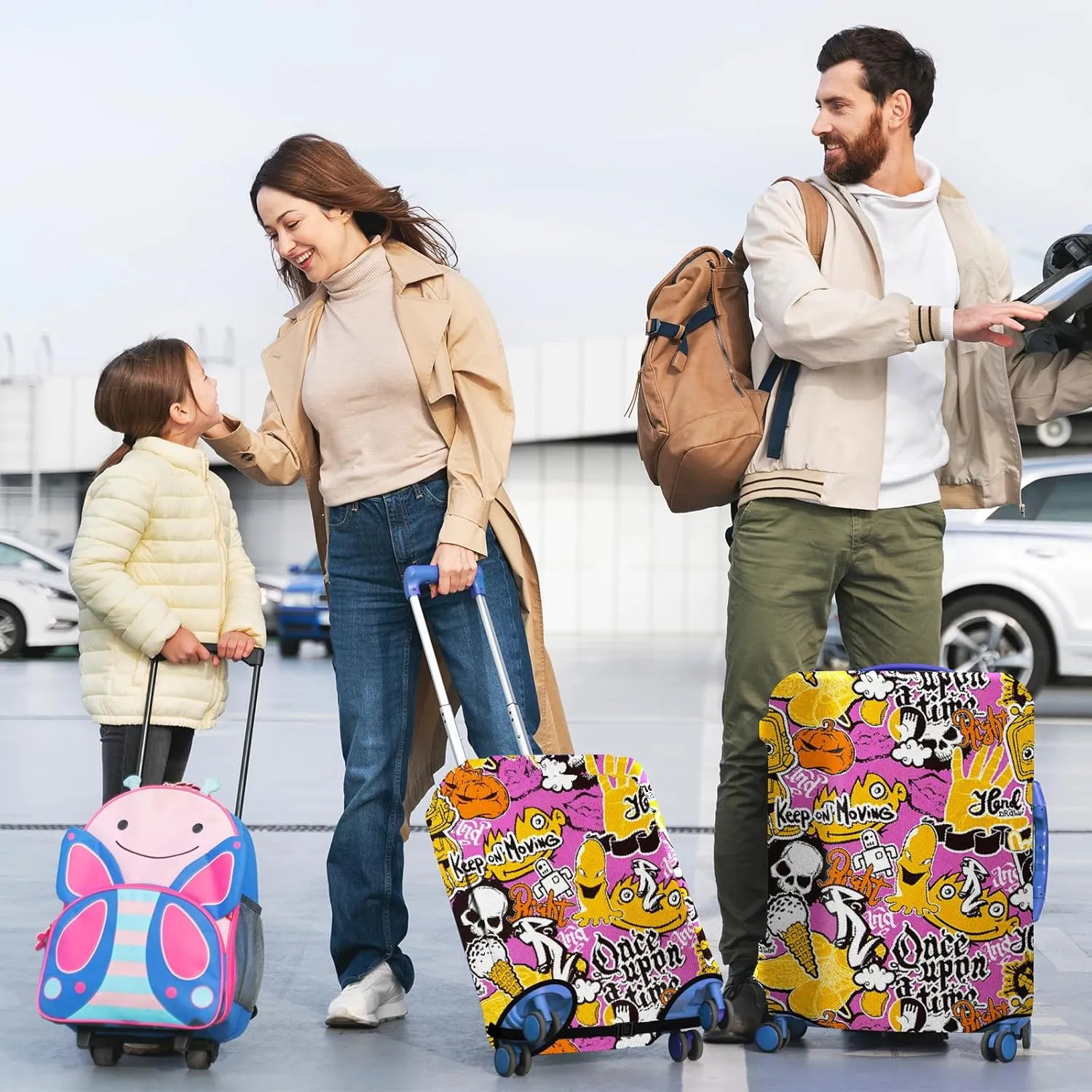 Luggage Covers for Suitcase Protector Tsa Approved Fits 18-28 Inch Luggage, Custom Baggage Cover for Travel Anti Scratch Dirt Washable. S/M/L Sets