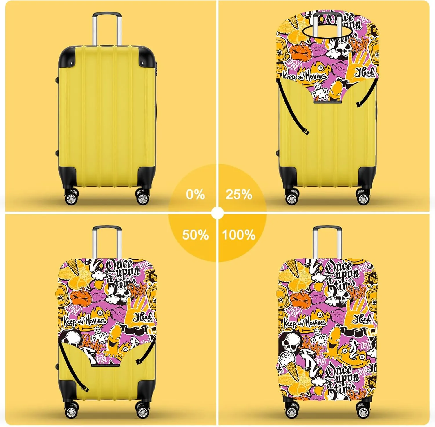 Luggage Covers for Suitcase Protector Tsa Approved Fits 18-28 Inch Luggage, Custom Baggage Cover for Travel Anti Scratch Dirt Washable. S/M/L Sets