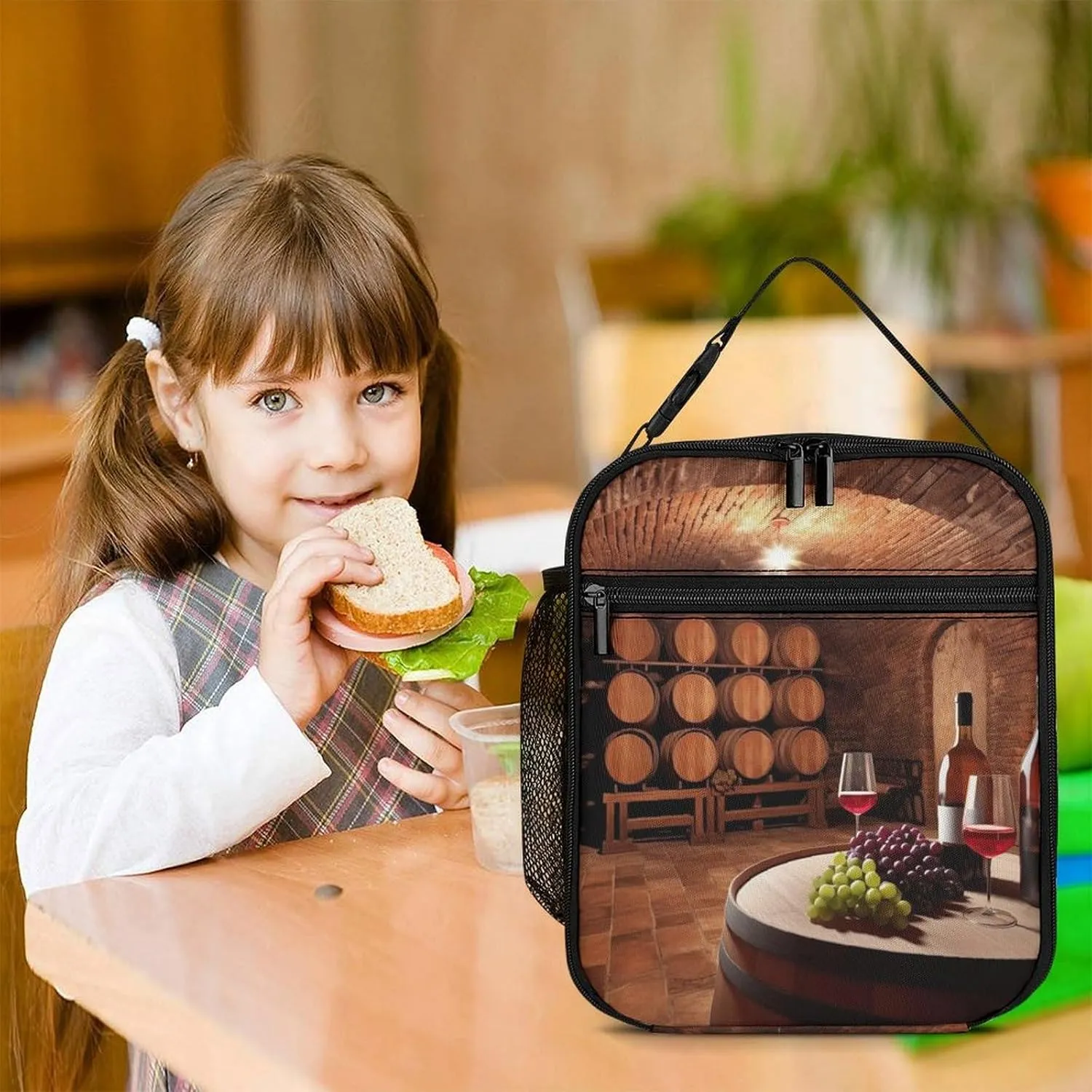Lunch Bag for Women Men Insulated Lunch Box Red Wine Cellar LunchBox Lunch Tote Bag for Work Picnic