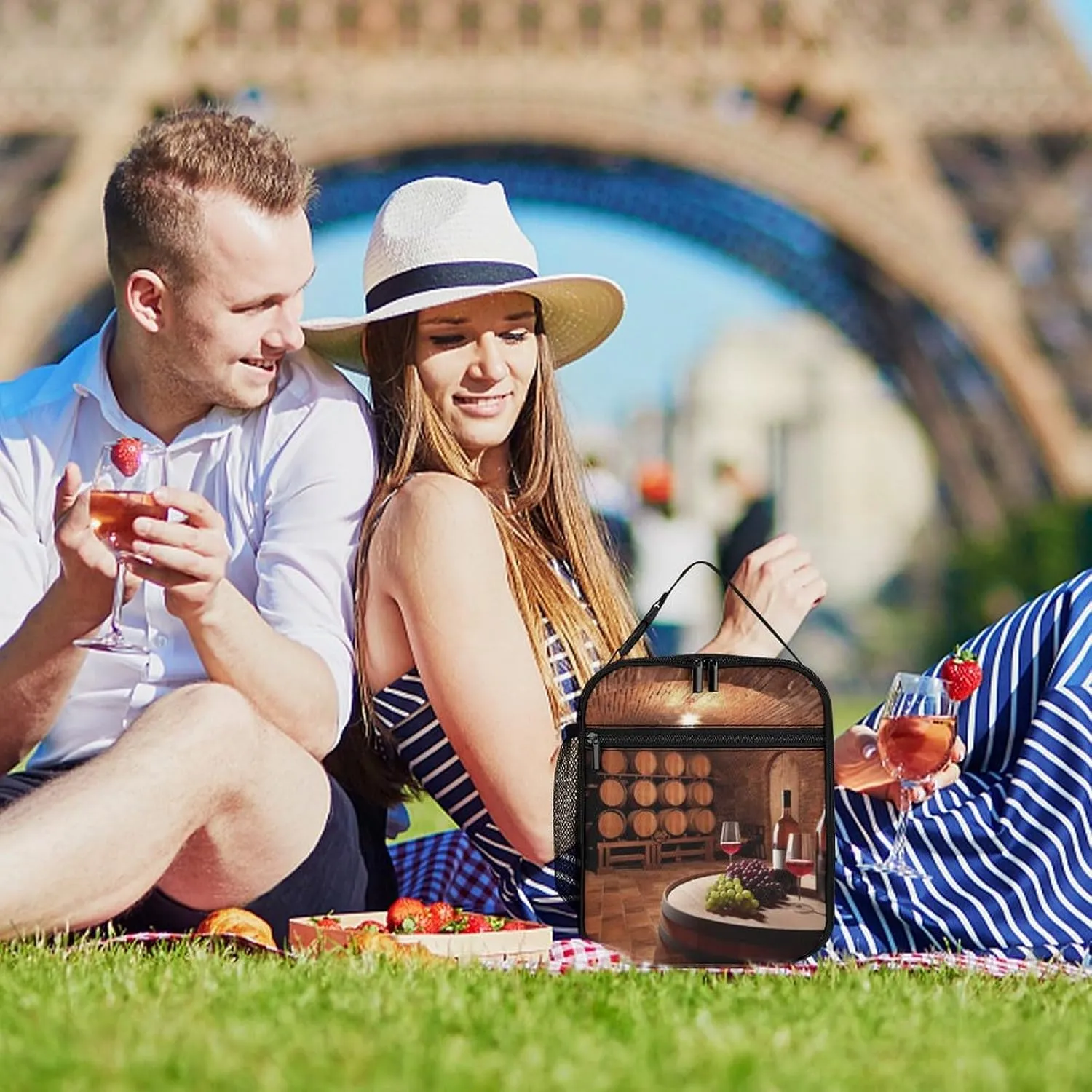 Lunch Bag for Women Men Insulated Lunch Box Red Wine Cellar LunchBox Lunch Tote Bag for Work Picnic