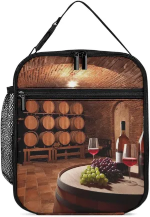 Lunch Bag for Women Men Insulated Lunch Box Red Wine Cellar LunchBox Lunch Tote Bag for Work Picnic